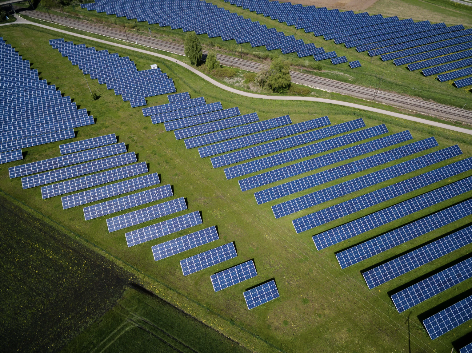 Solar panels installed on ground